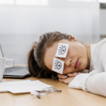 woman sleeping tired