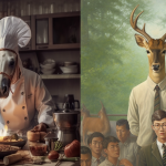 AI animals cooking