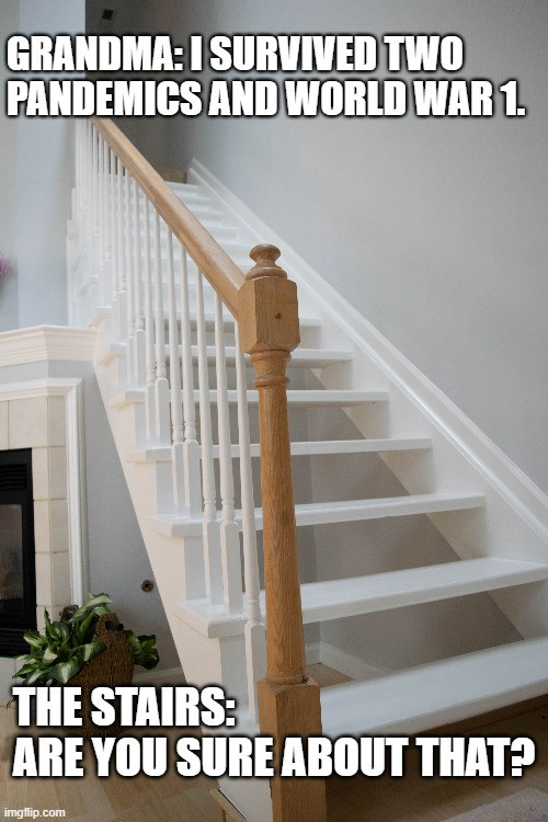 Meme grandma stairs