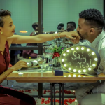 man and woman in a diner