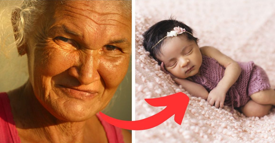 old woman and baby reverse aging