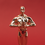 oscars trophy in red background