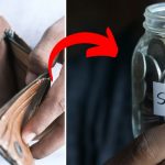 hand holding empty wallet and savings jar