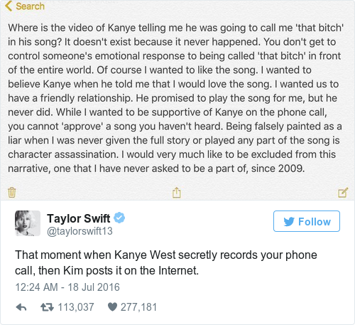 taylor swift and kanye west feud