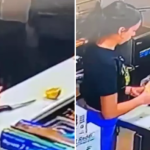 woman sees glitch in the matrix