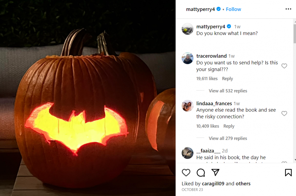 Matthew Perry's Instagram Hints