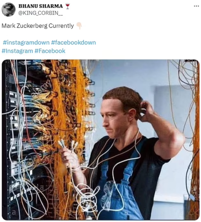 instagram down facebook down Mark Zuckerberg 