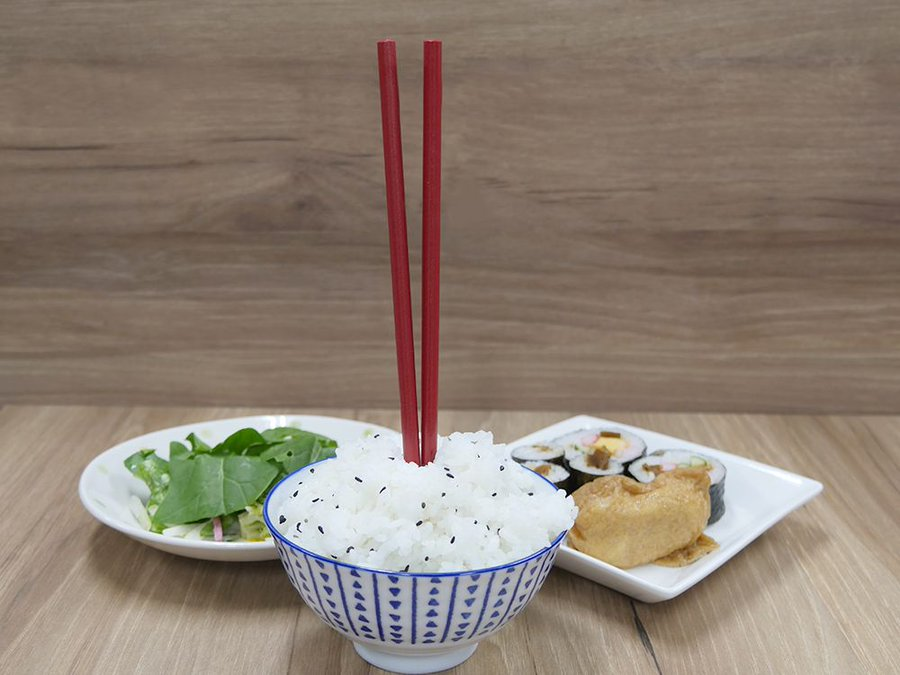 chopsticks in rice
