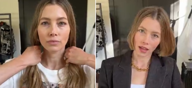 jessica biel chops hair