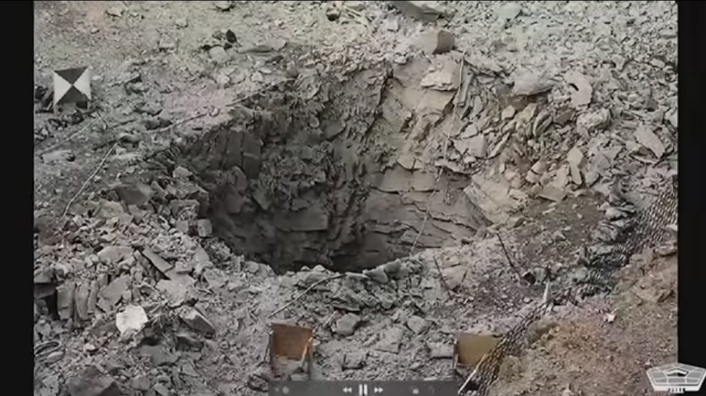 Pentagon footage 15-tonne bombs striking Iran target

