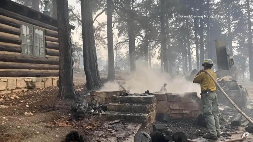 Firefighters Battle Grand Canyon Wildfire