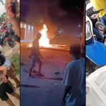 People burn man alive police station