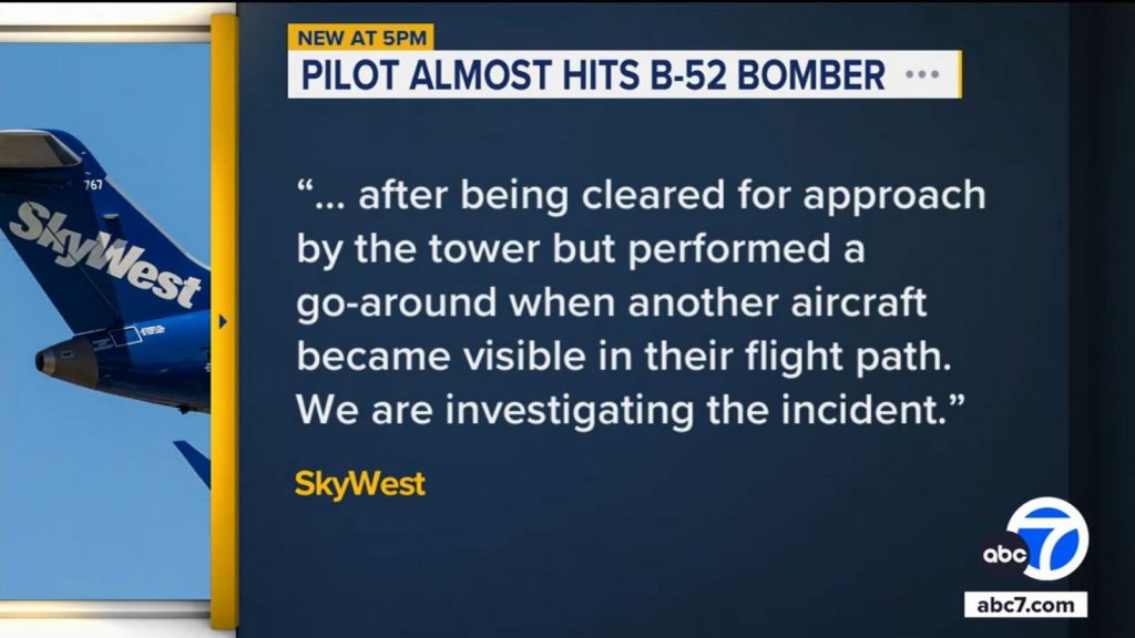 Pilot apologizes for aggressive maneuver' to avoid mid-air collision with B-52 bomber
