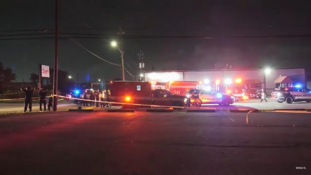 The police cars outside the Bugs nightclub