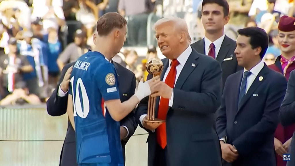 Trump Presents Golden Ball to Cole Palmer